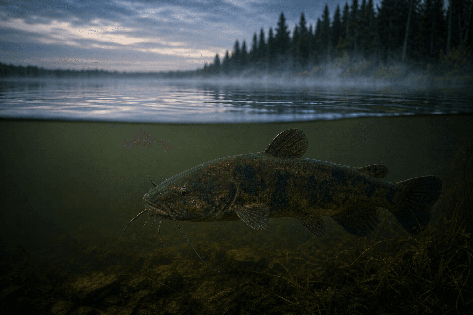 Brown bullhead catfish in a northern lake, illustrating research on transmissible melanoma