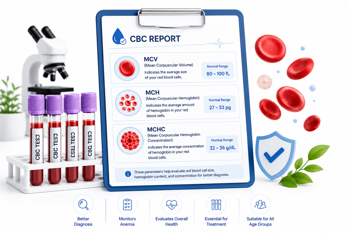 MCV MCH MCHC red cell indices explained on CBC blood report