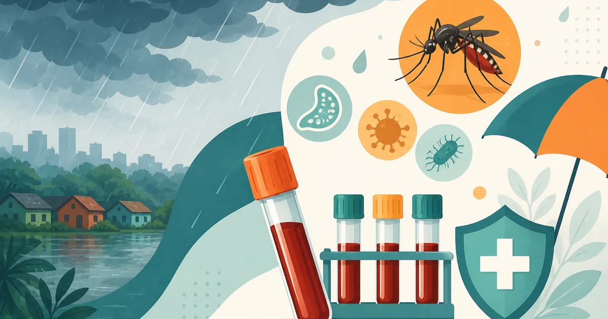 Monsoon fever panel comparing dengue malaria and typhoid blood tests