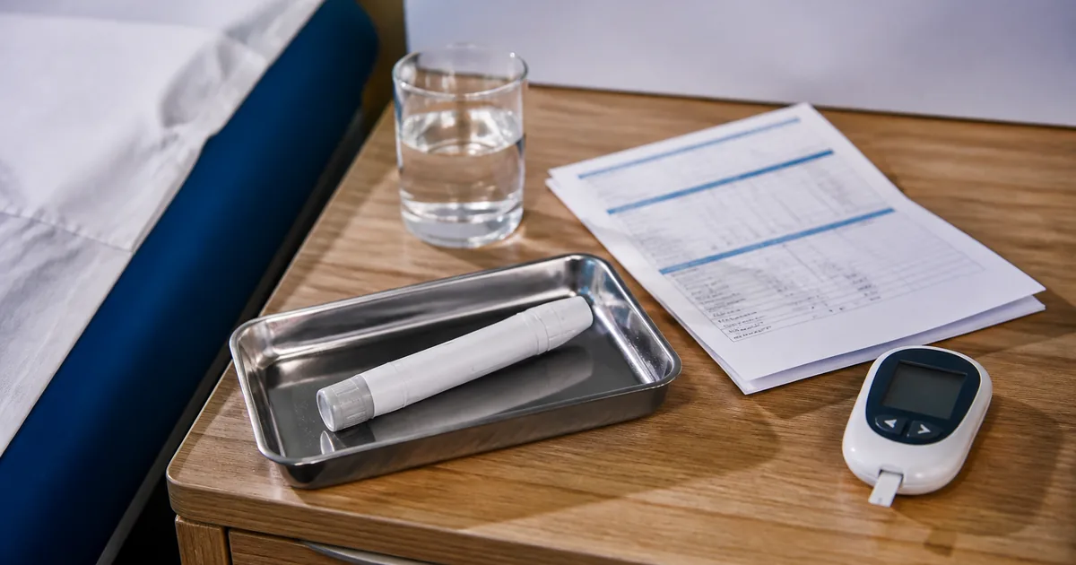 Unbranded injection pen and Indian lab report for GLP-1 blood test monitoring