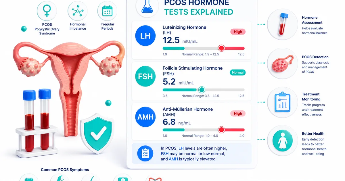 PCOS hormone blood test report LH FSH AMH Hindi mein explained