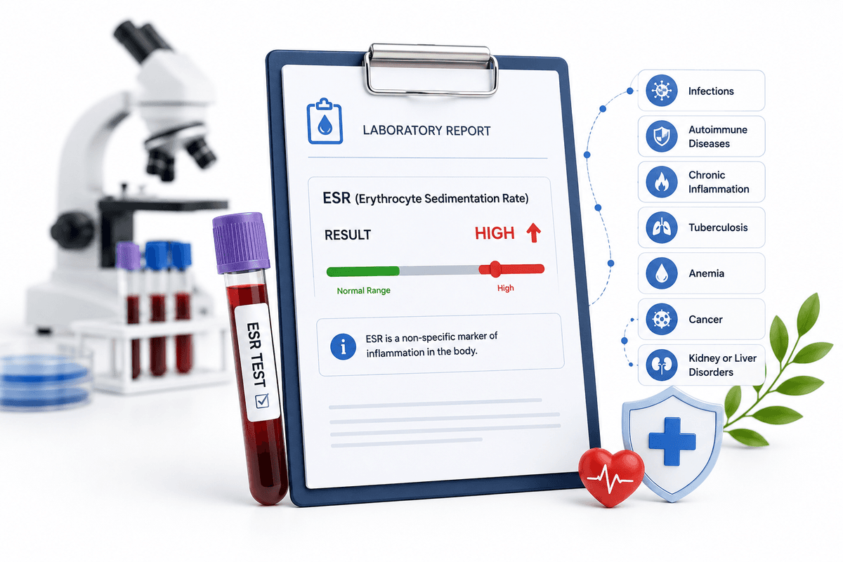 ESR blood test high result explained with inflammation causes in India