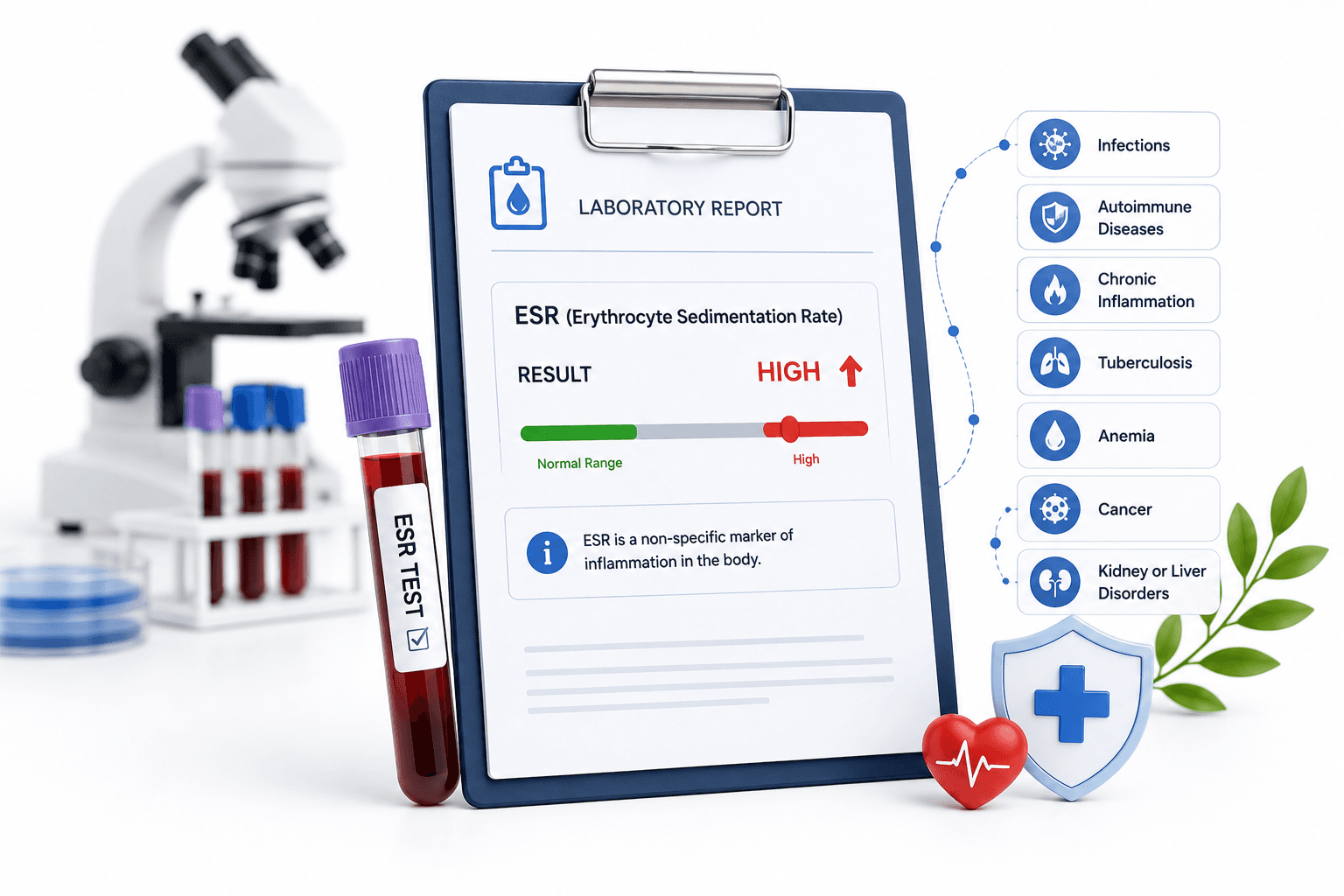 ESR blood test high result explained with inflammation causes in India