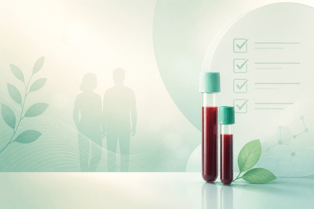 Educational illustration of preventive blood tests for adults over 40