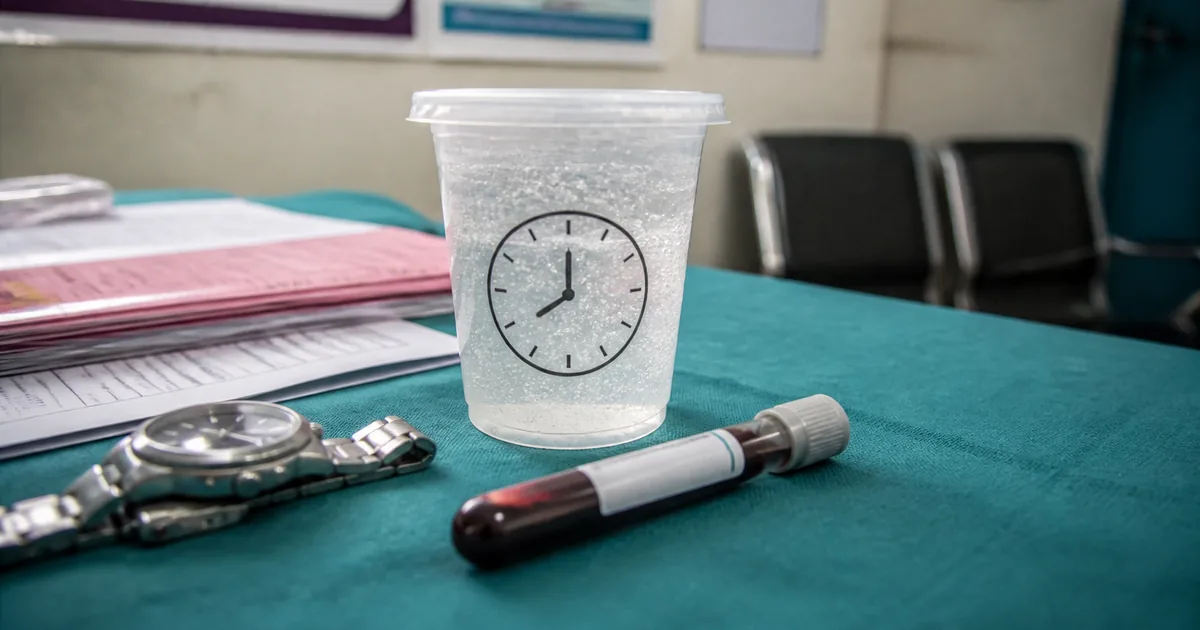 Glucose drink, timer and a blood tube for an oral glucose tolerance test